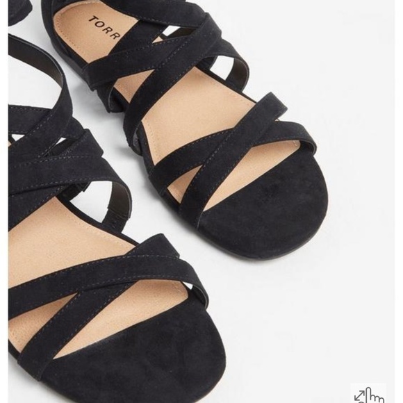 Torrid‎ Black Ankle Wrap Gladiator Sandal 12W - Picture 4 of 10